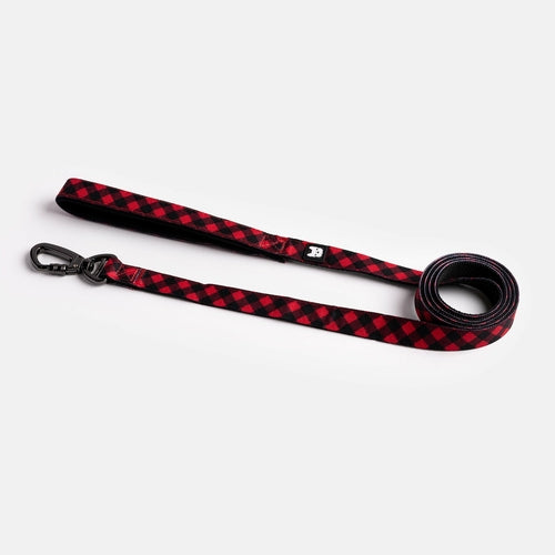 Red Plaid Poplin Secure Dog Leash