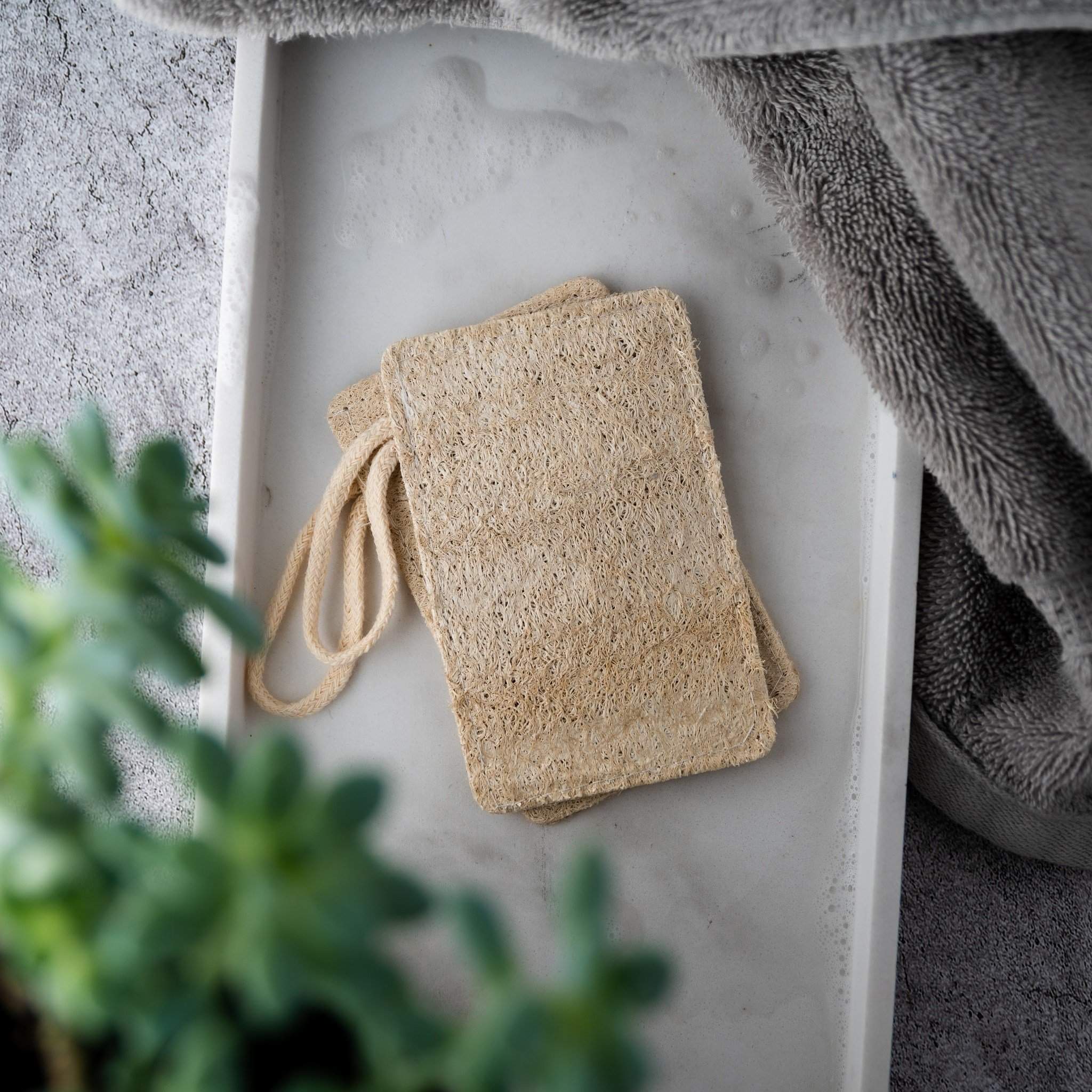 Natural Cotton Fiber Loofah (Set of 2) Selfcare J and L Naturals