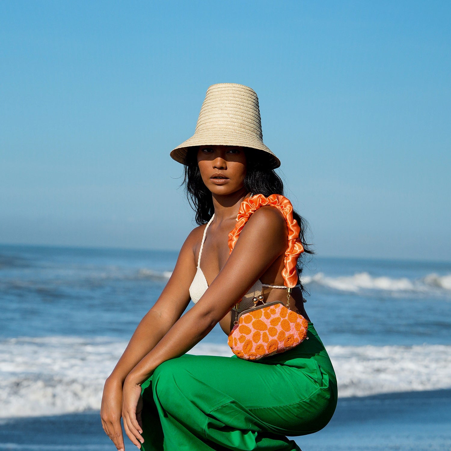 The Margo Palm Straw Hat In Beige