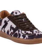 Women's Milan Cow Print Lace Up Sneaker Sneaker GC Shoes