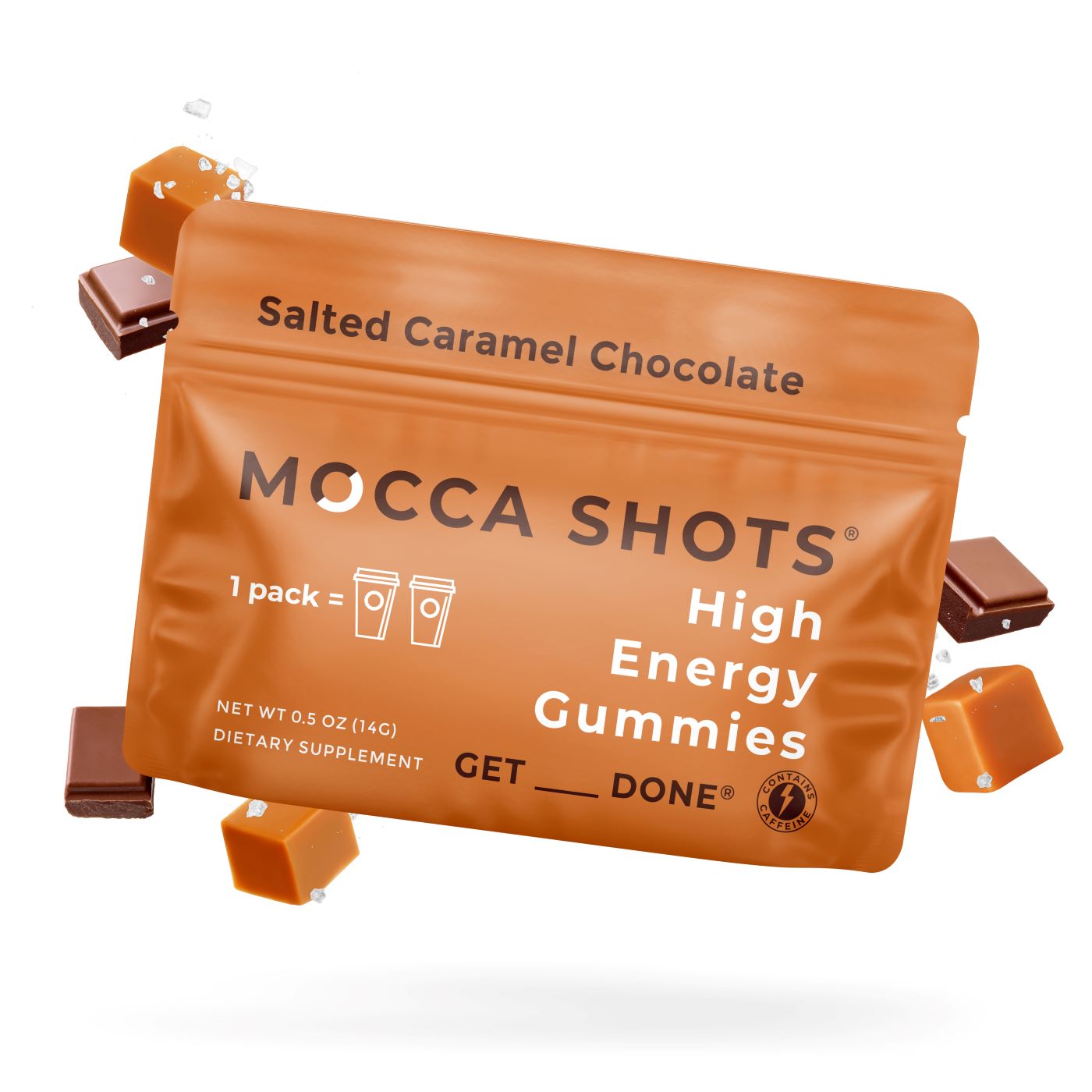 Mocca Shots Energy Gummies with Caffeine | 12-Pack - Salted Caramel Chocolate Beauty & Health - Health Care - Health Food Seattle Gummy Company