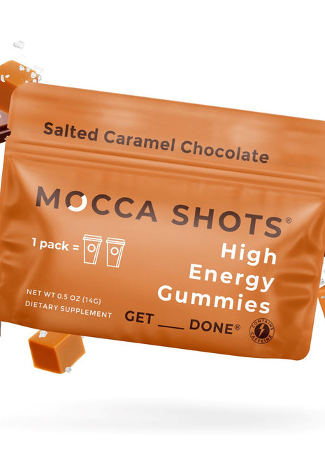 Mocca Shots Energy Gummies with Caffeine | 12-Pack - Salted Caramel Chocolate Beauty & Health - Health Care - Health Food Seattle Gummy Company