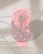 Bling Studded Cat Ear Mini Hand Held Pocket Desk Fan