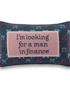 Man In Finance Needlepoint Pillow