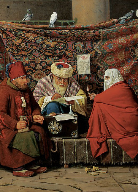 Gallery Wrapped Glicée Canvas Print. A Turkish Notary in Constantinople, by Rørbye