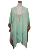 Animal Border Chiffon Kimono Poncho