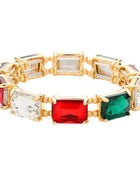 Emerald Cut Stone Stretch Evening Bracelet