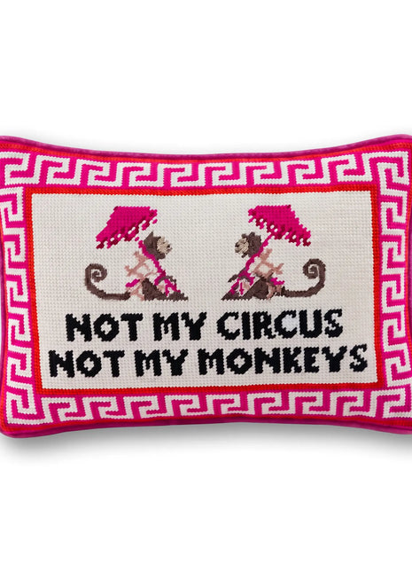 Not My Circus Needlepoint Pillow
