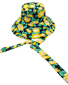 Sunflower Patterned Chin Tie Bucket Hat
