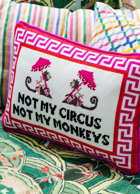 Not My Circus Needlepoint Pillow Needlepoint Furbish Studio