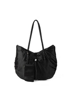 Casual Nylon Large Capacity Hobo Bag - Portable Tote Bag for Women with Design Pleated Shoulder Bag
