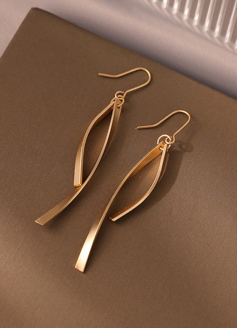 Gold Earrings for Women Hypoallergenic Leverback Drop Dangle Earrings Trendy 14K Gold Plated Twisted Spiral Teardrop Rhombus Heart Dangle Earring for Women Dainty Fashion Jewelry Gifts
