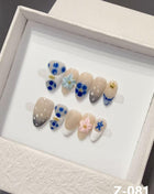 Hot-selling hand-painted three-dimensional engraving premium temperament short HandmadePress on NailsPress on Nails