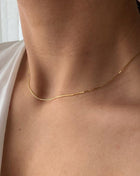 14K Gold Plated Herringbone Choker Necklace - Dainty Thin Snake Chain Layered Jewelry for Women