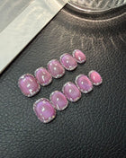 Popular Glass Beads Cat's Eye Short Round Bean Nail HandmadePress on Nails Wholesale