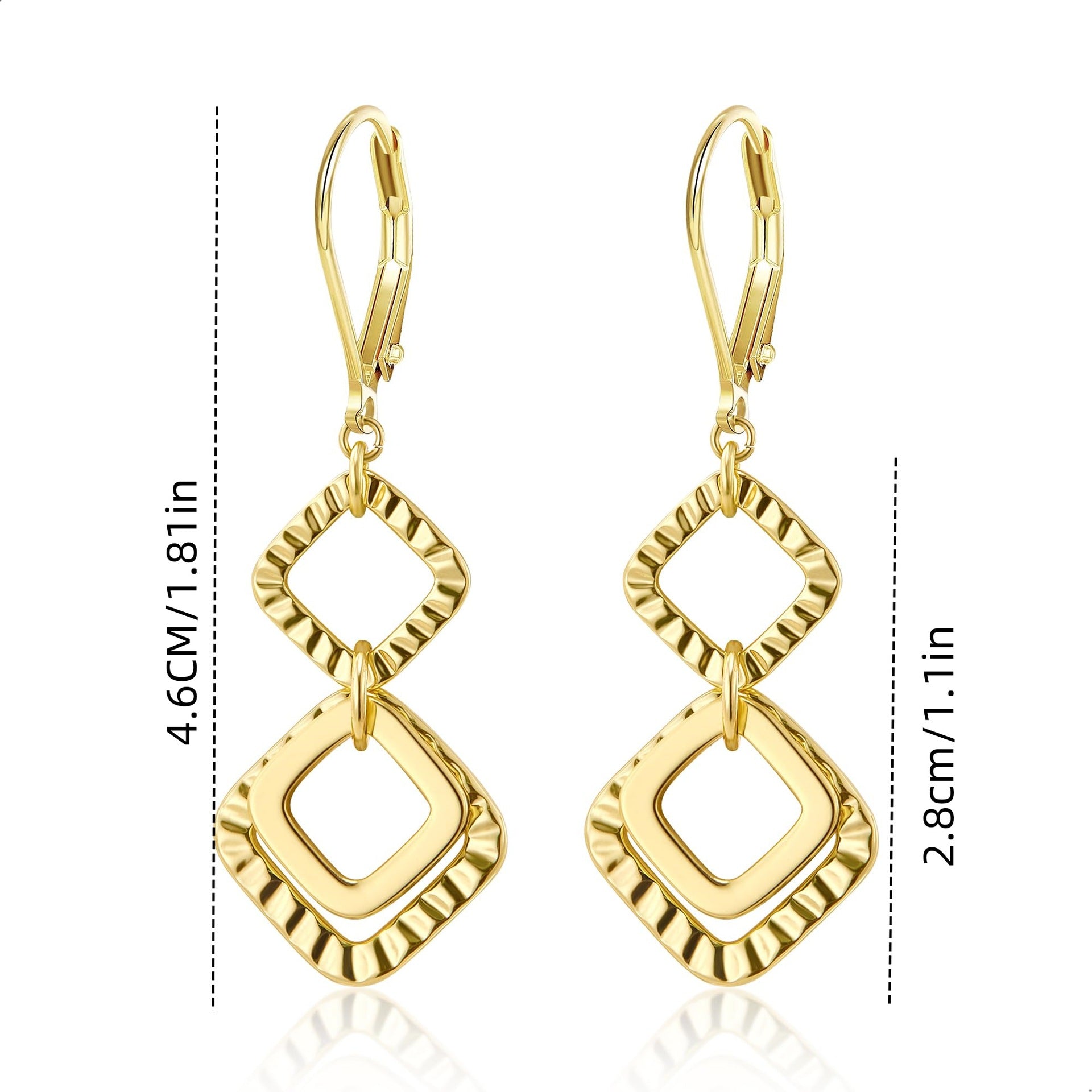 Brass real gold electroplating niche light luxury karst pleated earrings women's earrings