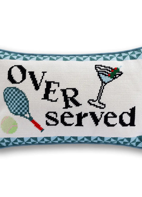 Overserved Needlepoint Pillow