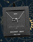 Secret Box _ Sterling Silver Dipped CZ Gemini Zodiac Sign Pendant Necklace