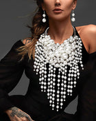 Pearl Cluster Statement Necklace