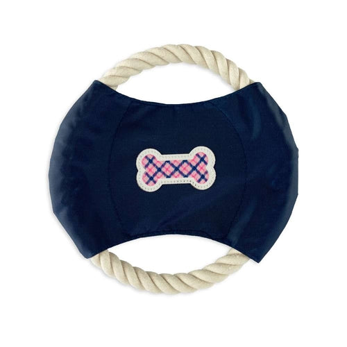 Preppy Plaid (Bone) - Dog Rope Disc Toy