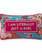 Just A Girl Needlepoint Pillow