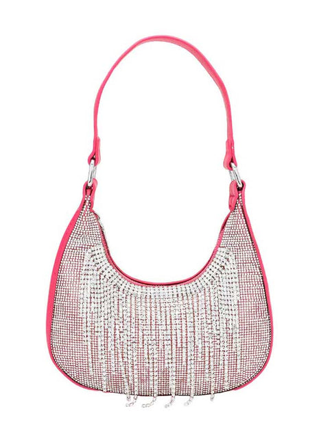 Rhinestone Fringe Evening Shoulder Crossbody Bag