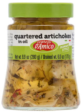Fratelli D'Amico Quartered Artichokes In Oil "Roman Style", 9.9oz (280 g)