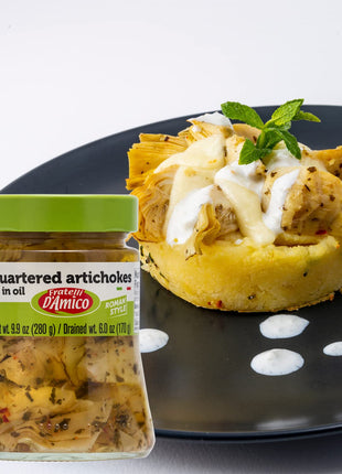 Fratelli D'Amico Quartered Artichokes In Oil "Roman Style", 9.9oz (280 g)