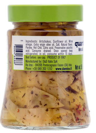 Fratelli D'Amico Quartered Artichokes In Oil "Roman Style", 9.9oz (280 g)