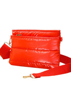 Glossy Solid Puffer Crossbody Bag