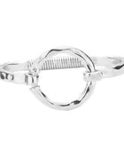 Hammered Open Metal Circle Hook Bracelet