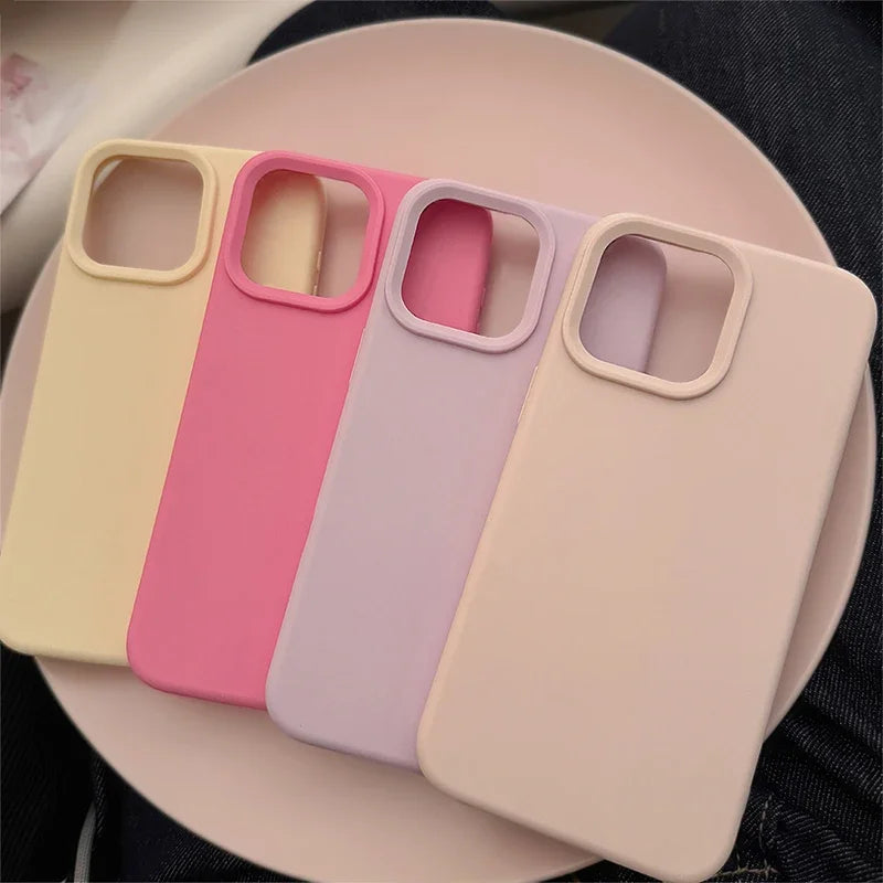 Silicone Solid Color Simple Case For iPhones Phonecase PhoneShells