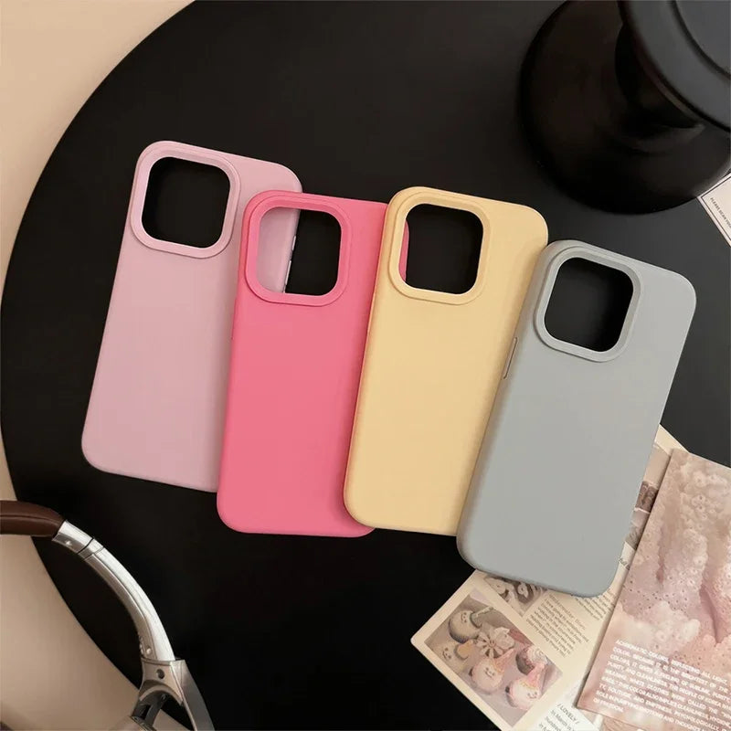Silicone Solid Color Simple Case For iPhones Phonecase PhoneShells