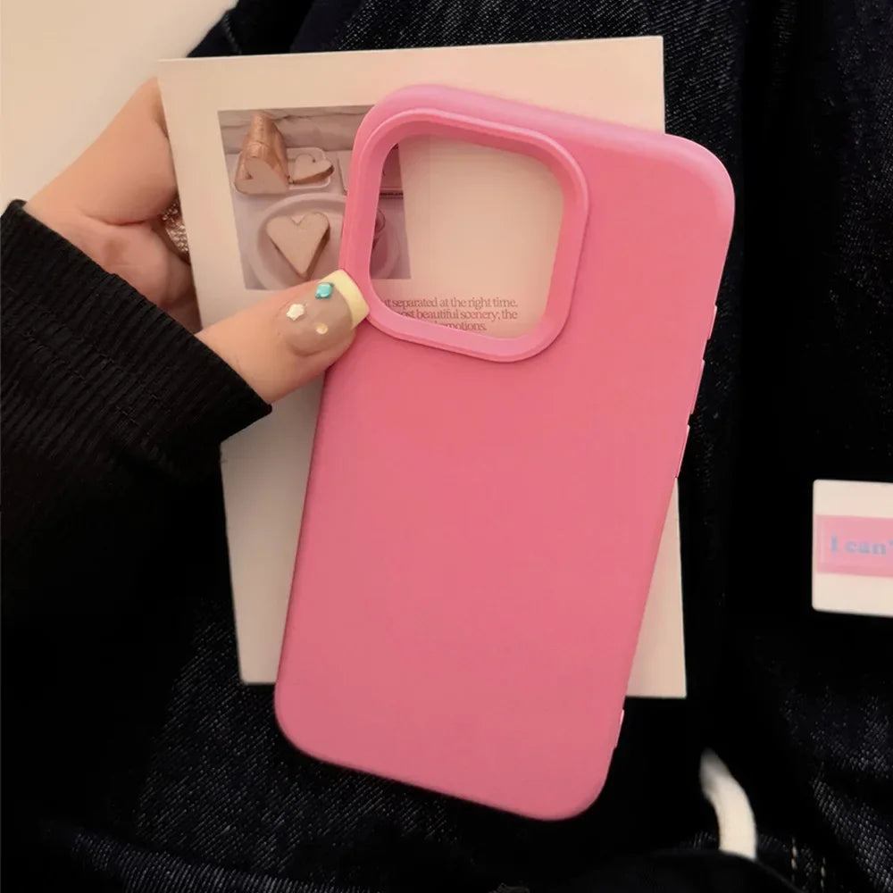 Silicone Solid Color Simple Case For iPhones Style 1 Phonecase PhoneShells