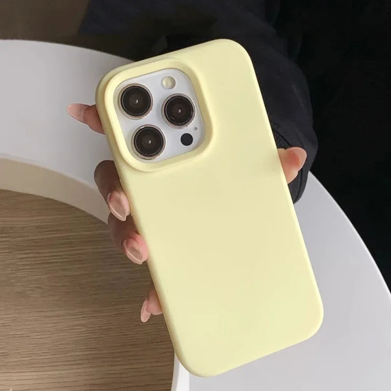 Silicone Solid Color Simple Case For iPhones Style 2 Phonecase PhoneShells