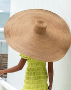 The Solana Oversized Straw Hat In Toasted Beige