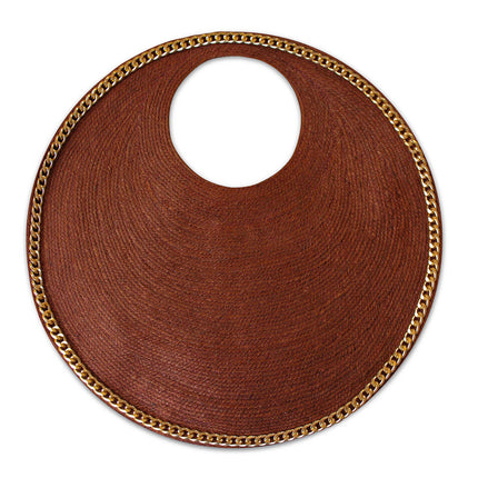 SOLO ESPRESSO Large Jute Bag With Gold Chain