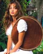 SOLO ESPRESSO Large Jute Bag With Gold Chain Tote Bag BrunnaCo