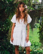 The Srikandi Mini Ruffle Dress In White