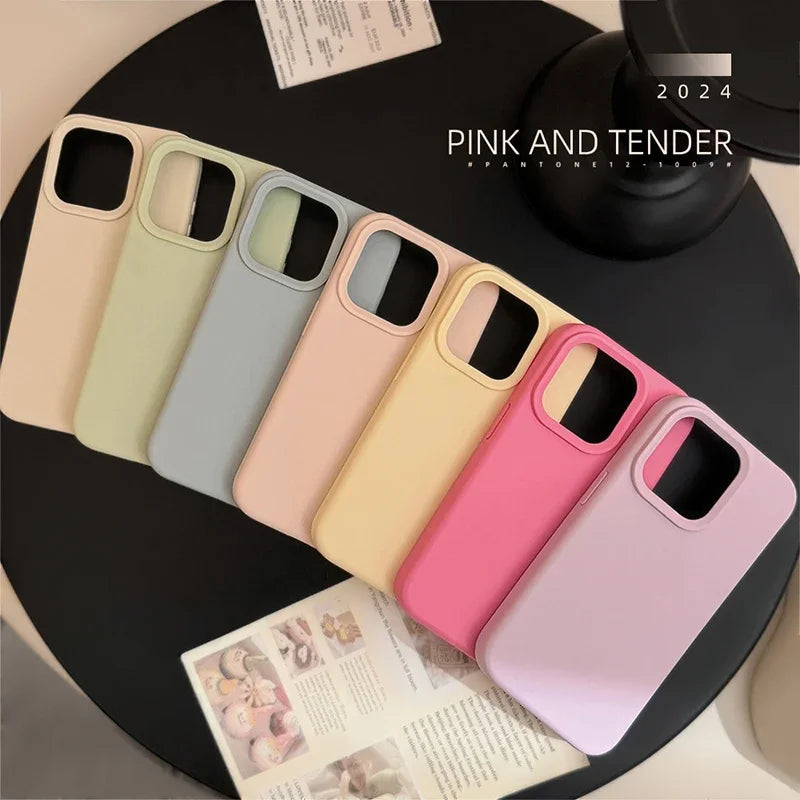 Silicone Solid Color Simple Case For iPhones Phonecase PhoneShells