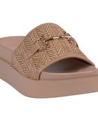 Women's Sari Natural Woven Slide Platform Sandals Platform Sandals GC Shoes