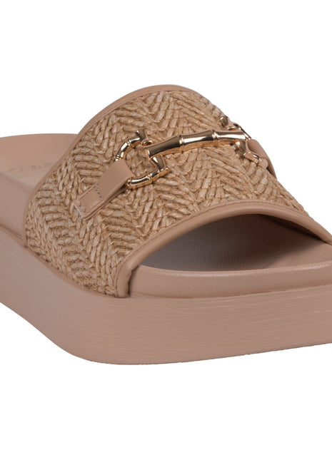 Women's Sari Natural Woven Slide Platform Sandals