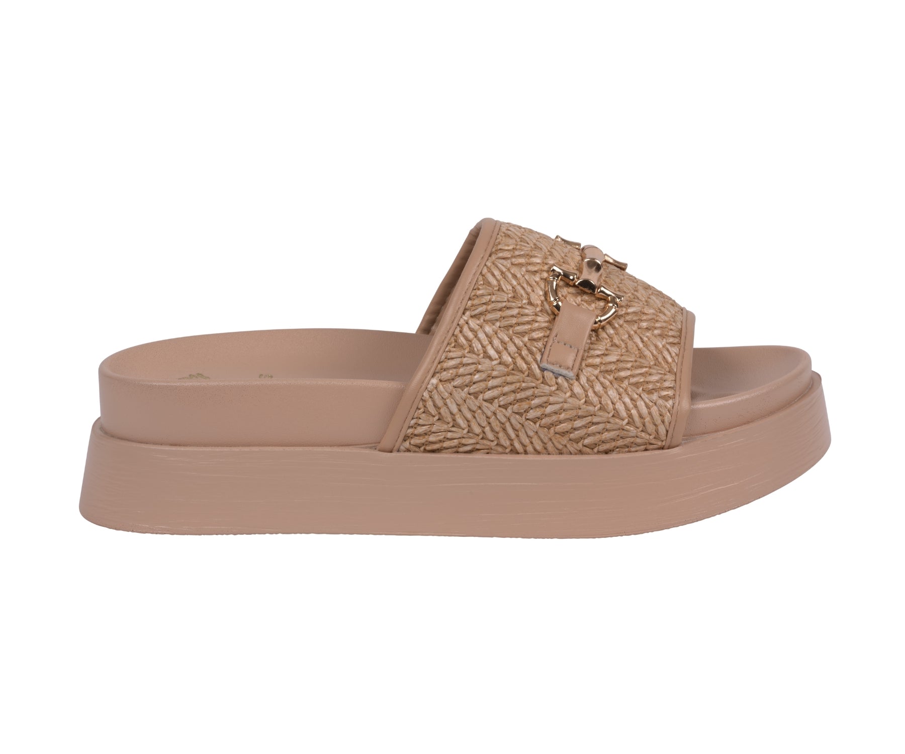 Women's Sari Natural Woven Slide Platform Sandals Platform Sandals GC Shoes