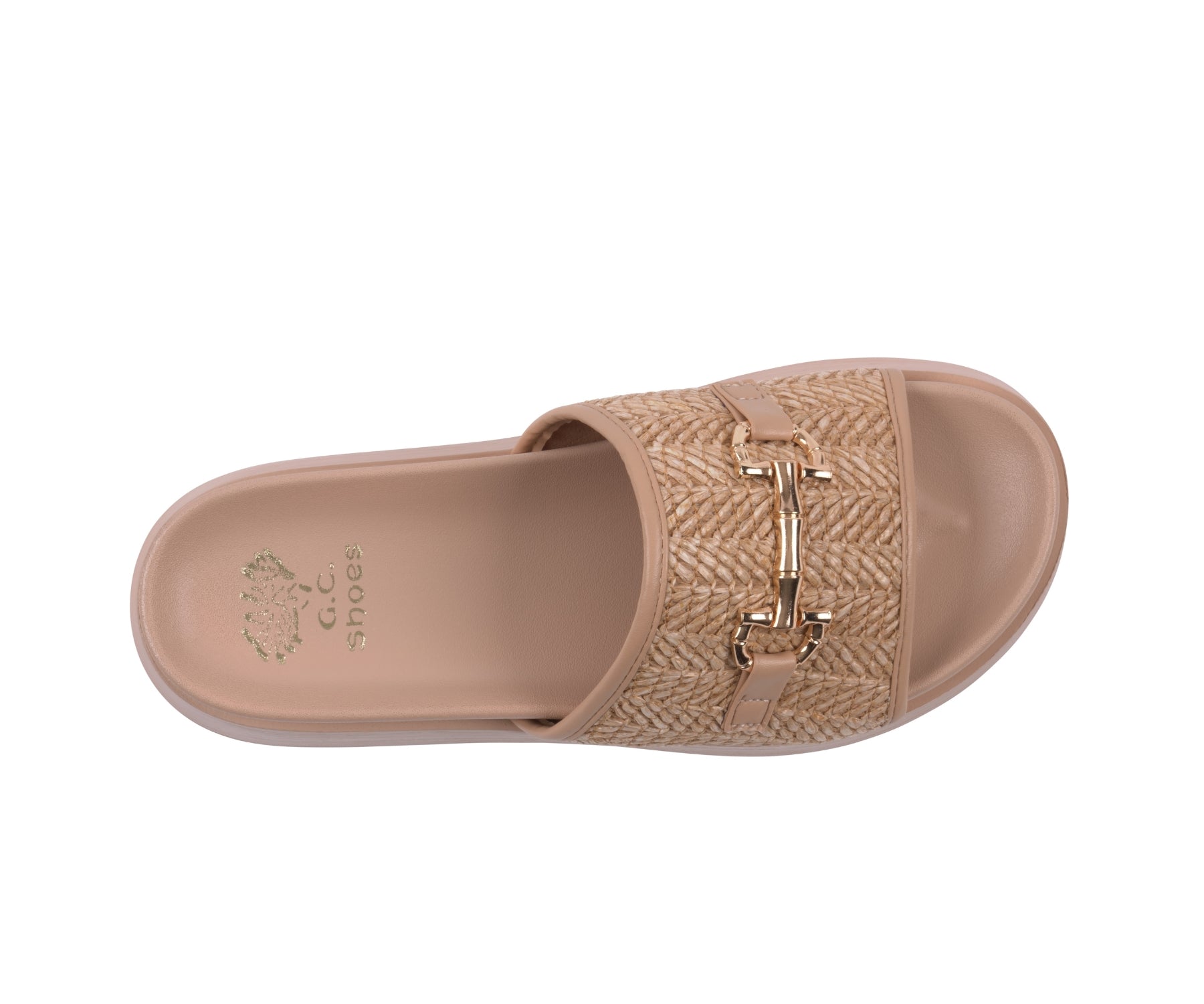 Women's Sari Natural Woven Slide Platform Sandals Platform Sandals GC Shoes