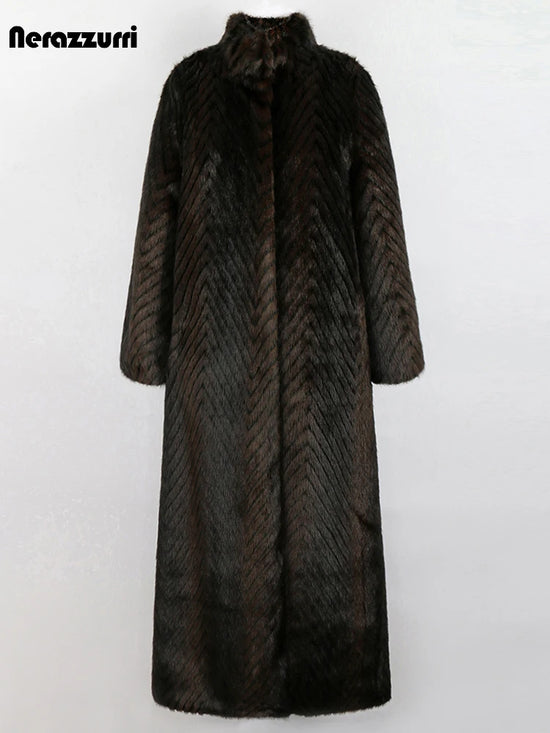 Fluffy Faux Mink Maxi Coat