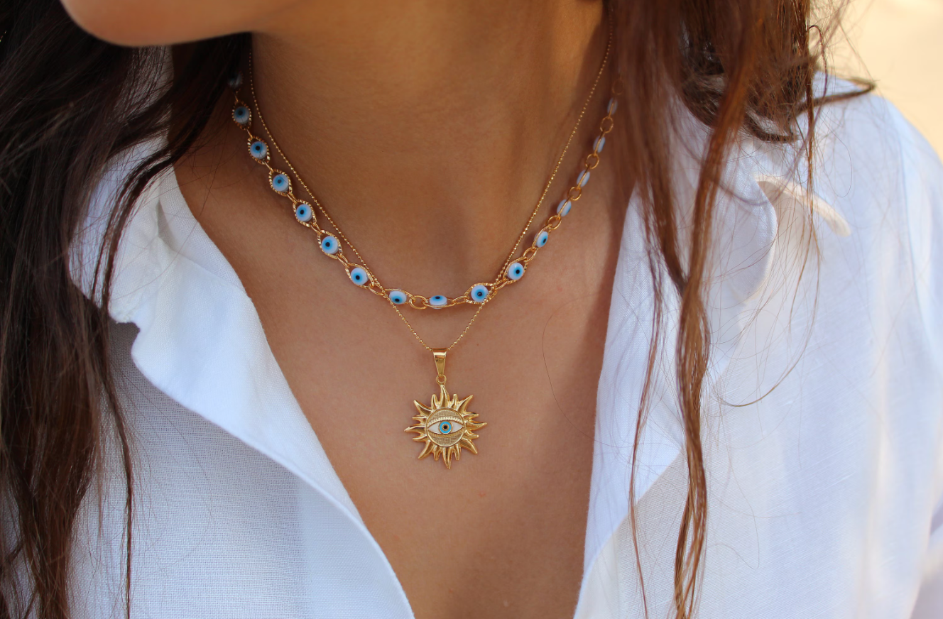 Sapphire Evil Eye Necklaces Choker
