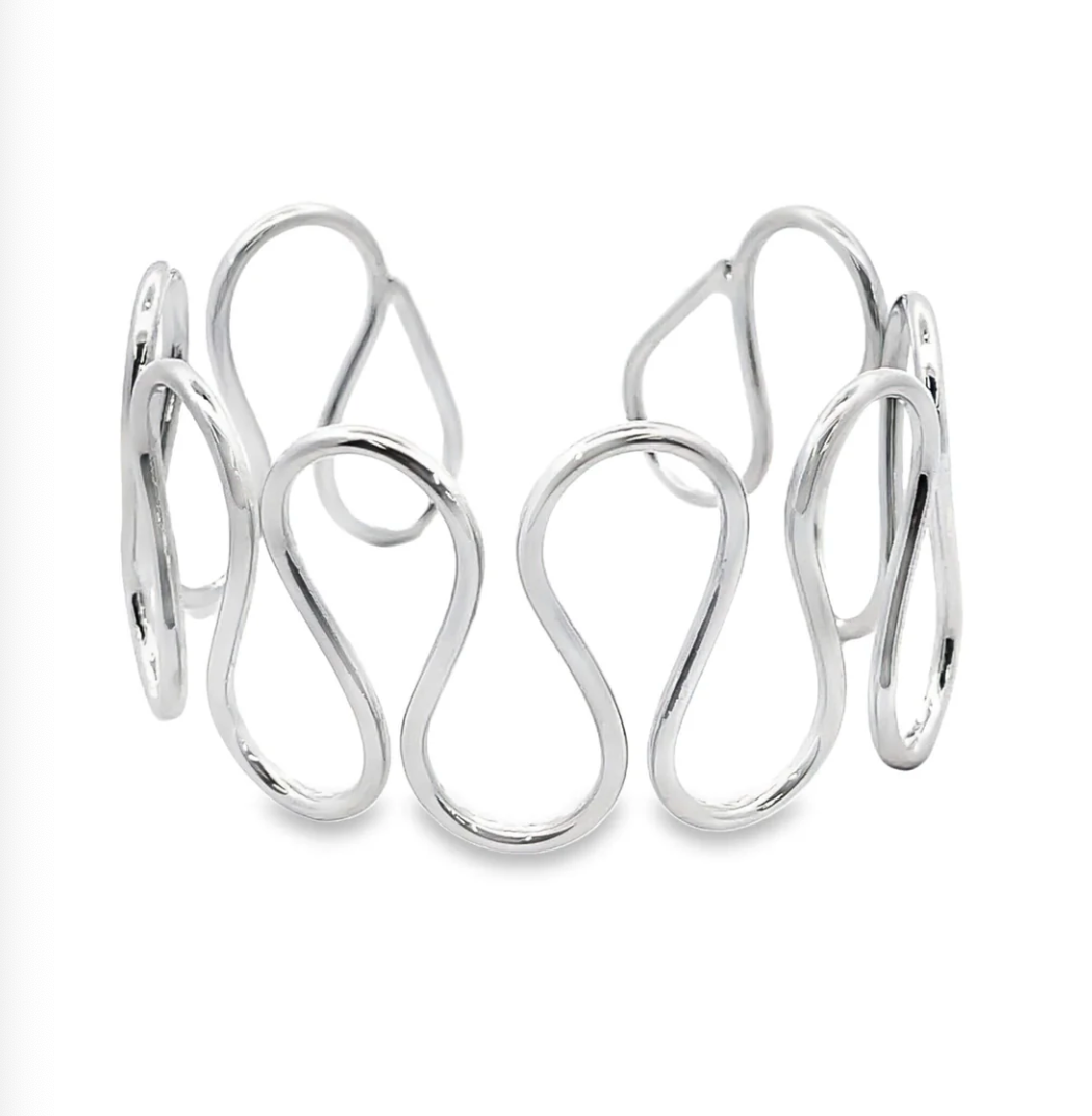 Mare Twist Bangle Rhodium Bracelet Views & Co