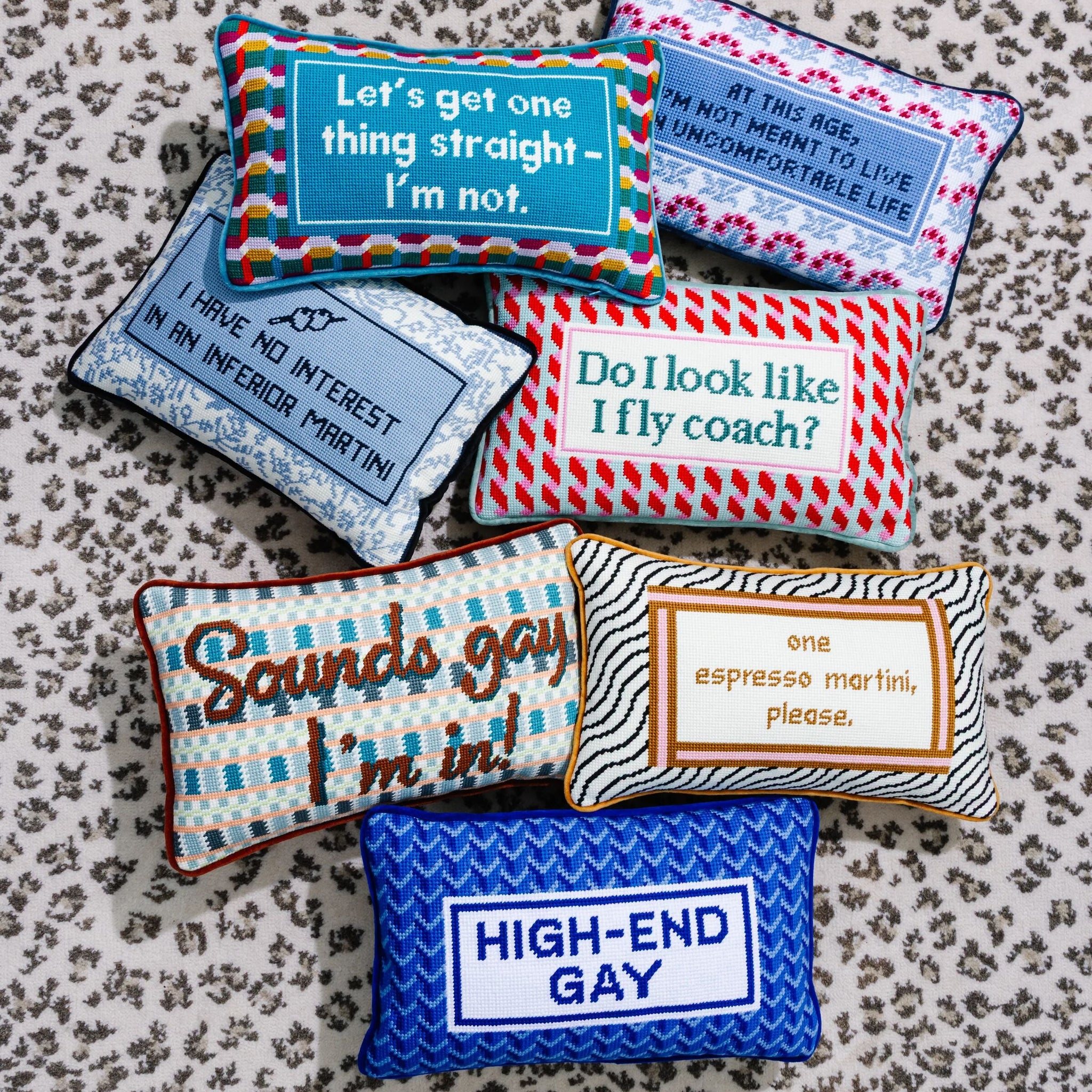 High End Gay Needlepoint Pillow
