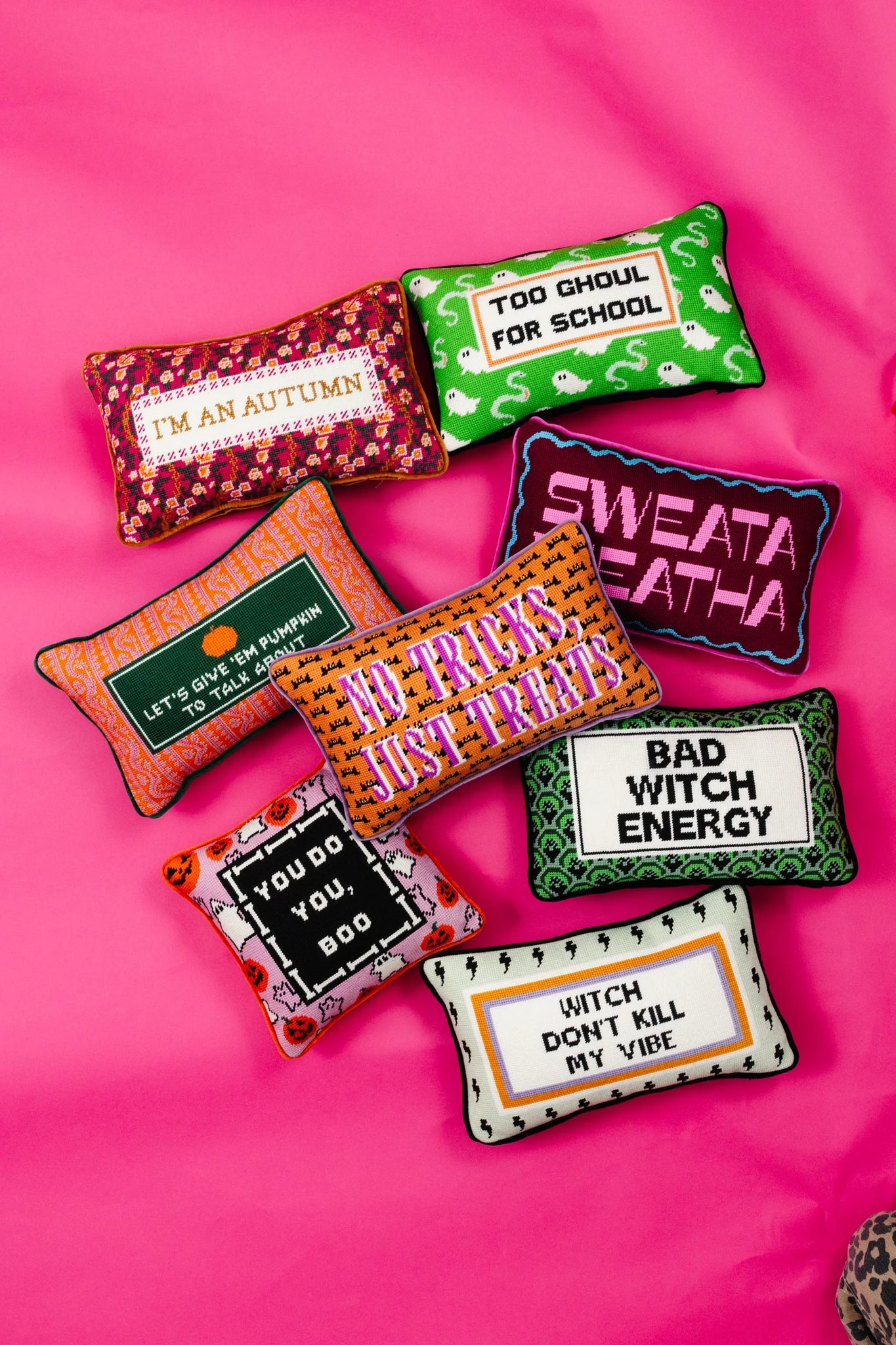 No Tricks Needlepoint Pillow