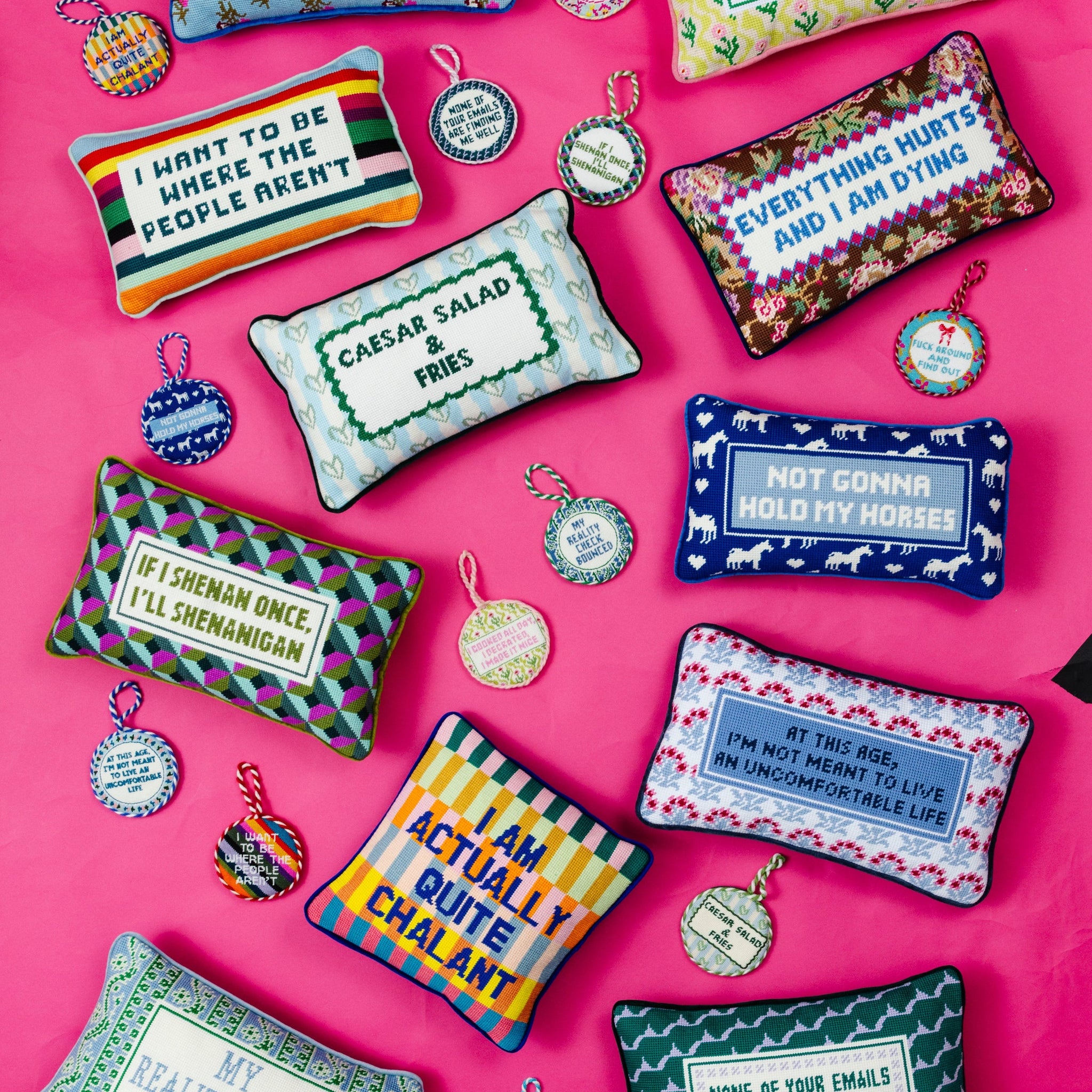 Shenanigans Needlepoint Pillow